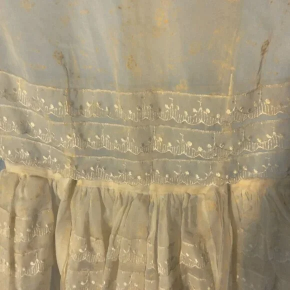 Hollywood Creations Girl Dress Size 8 Vintage Embroidered Lace White Floral 1950 - Picture 4 of 10